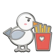 Seagull eyeing the fries